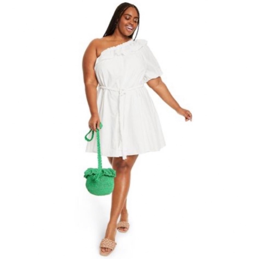 RHODE White One-Shoulder Dress